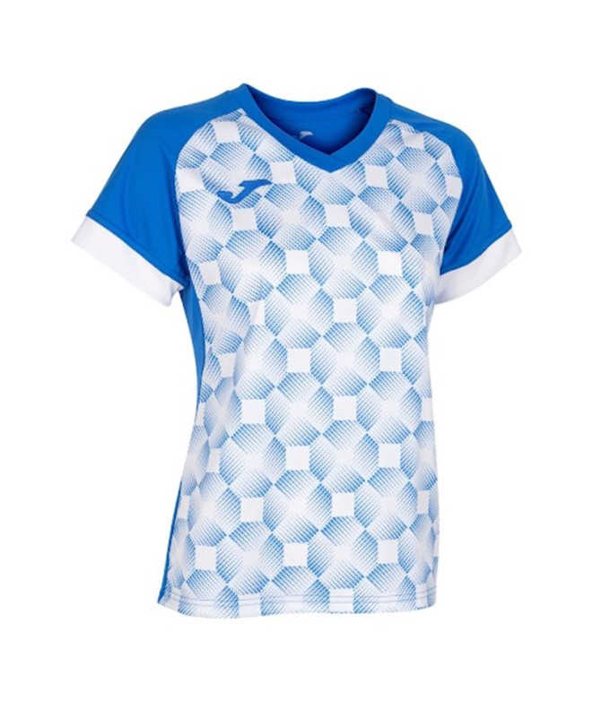 Camiseta Joma Supernova III Manga Corta Mujer/Niña Royal Blanco