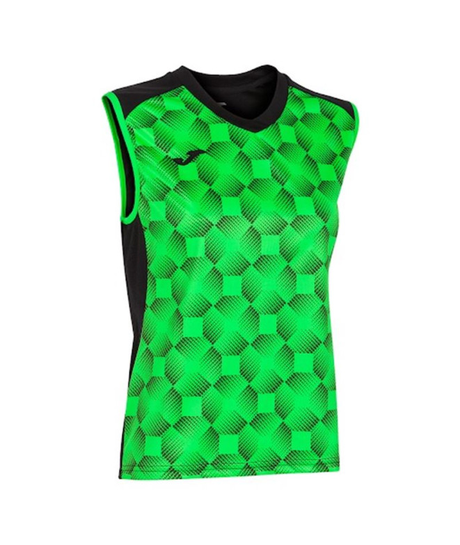 Camiseta Joma Supernova IIII Sin Mangas Mujer Negro Verde Flúor