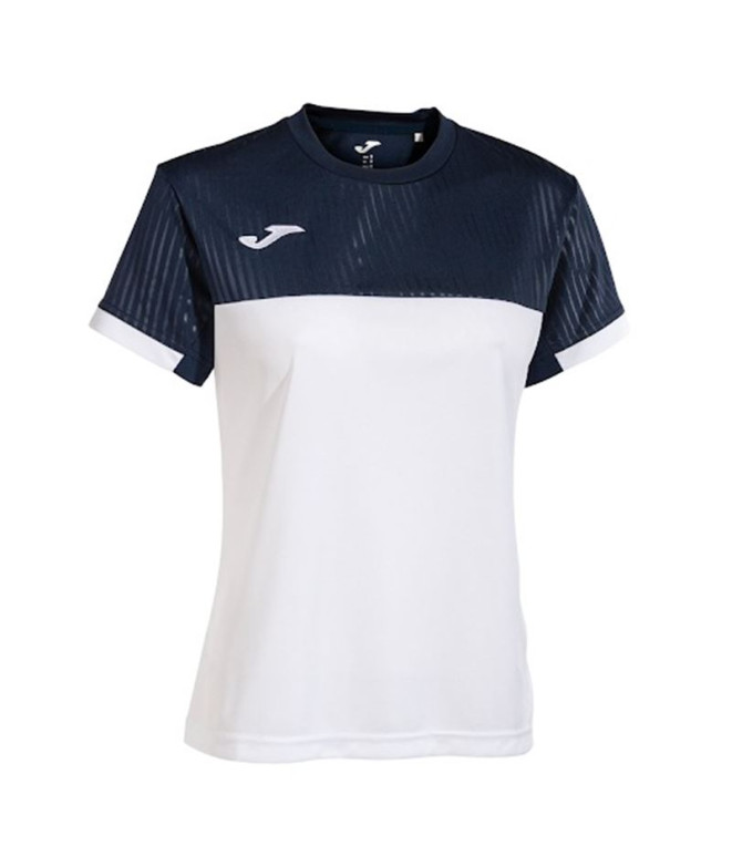 Camiseta Joma Mulher Montreal manga curta azul-marinho branco