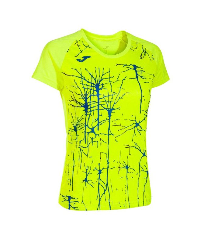 Camiseta Manga Corta Joma Elite IX Mujer Amarillo Flúor