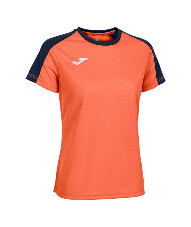 Camiseta Manga Corta Joma Eco Championship Mujer Naranja Flúor Marino