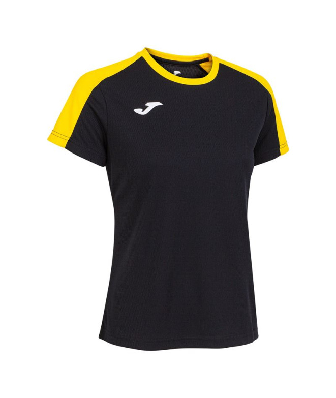 Camiseta Joma Mulher Campeonato Eco de manga curta preto amarelo