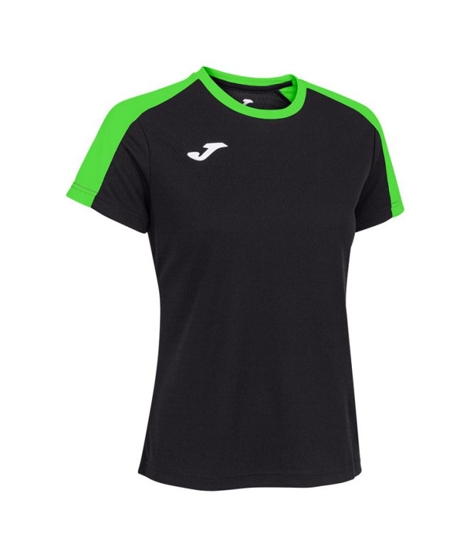 T-shirt Joma Femme Championnat Eco à manches courtes Noir Fluor Vert