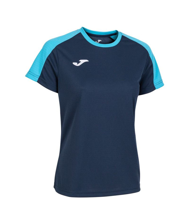 Camiseta Manga Corta Joma Eco Championship Mujer Marino Turquesa Flúor