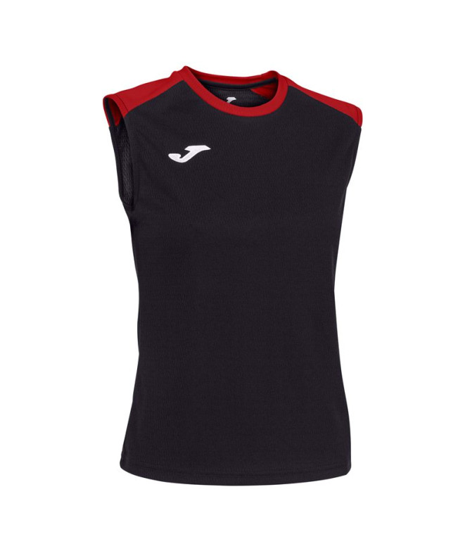 Camiseta Joma Mulher Braces Eco Championship Preto Vermelho