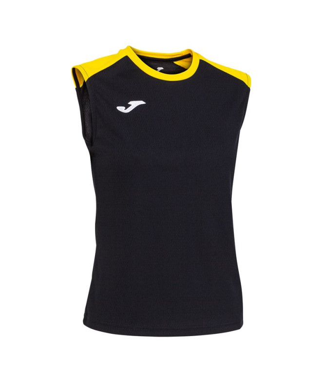 Camiseta Joma Mulher Braçadeiras Eco Championship Preto Amarelo