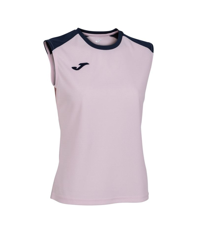 Camiseta Joma Mulher Braçadeiras Eco Championship Marinho Rosa