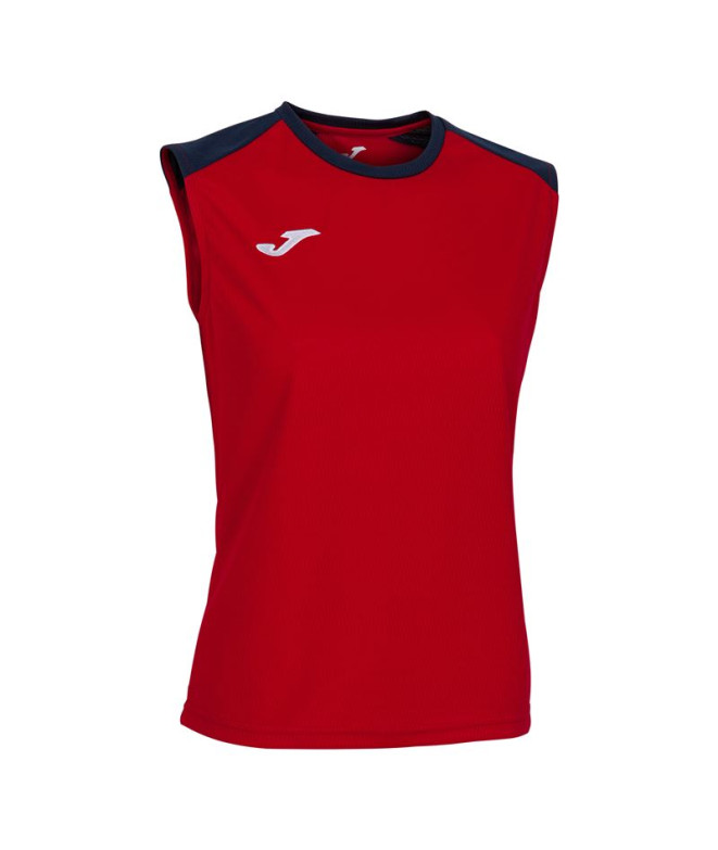 Camiseta Joma Mulher Braçadeiras Eco Championship Vermelho-marinho