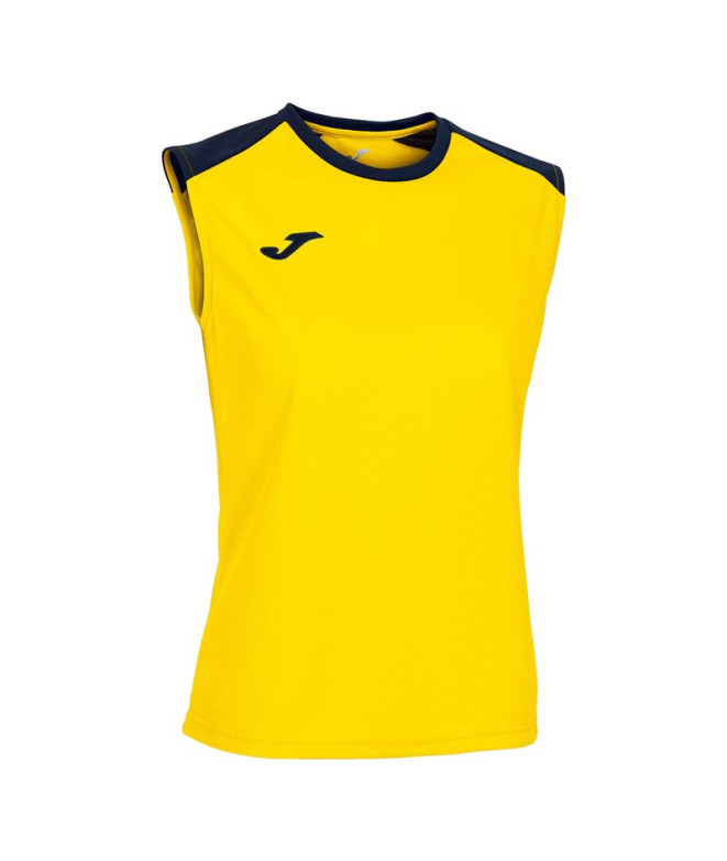 Camiseta Joma Mulher Braçadeiras Eco Championship Amarelo-marinho