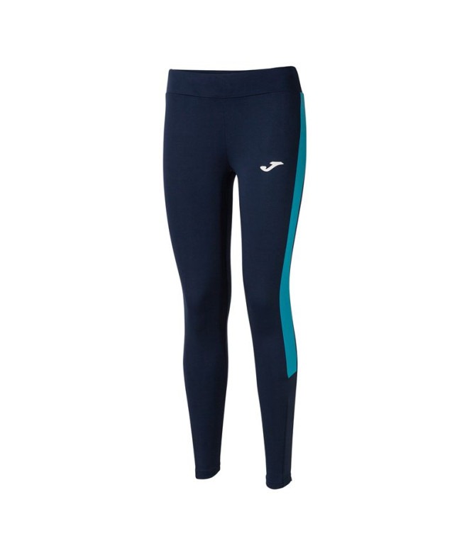 Collants Joma Femme Long Eco Championship Navy Turquoise Fluorescent Turquoise