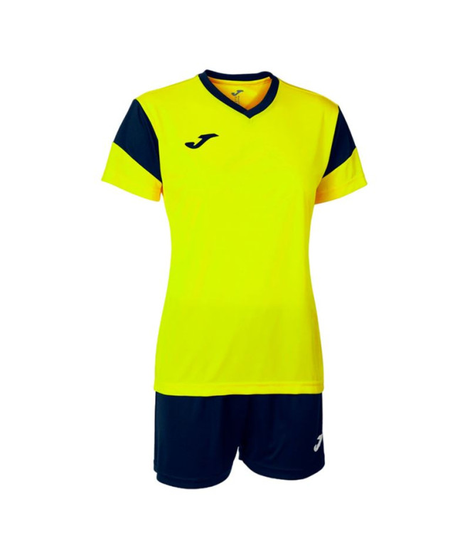 Conjunto Futebol Joma Mulher de Phoenix Yellow Fluor Marine