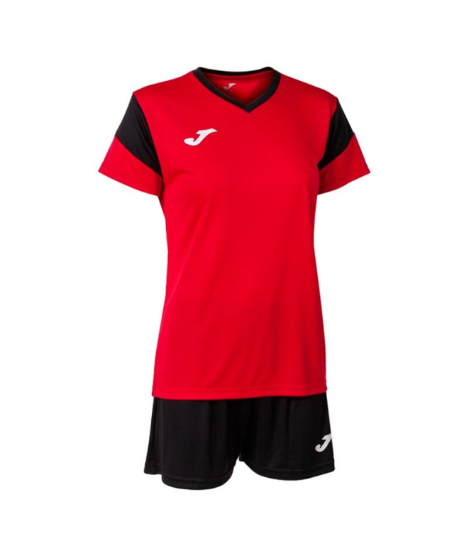 Conjunto Futebol Joma Mulher de Phoenix Black Red