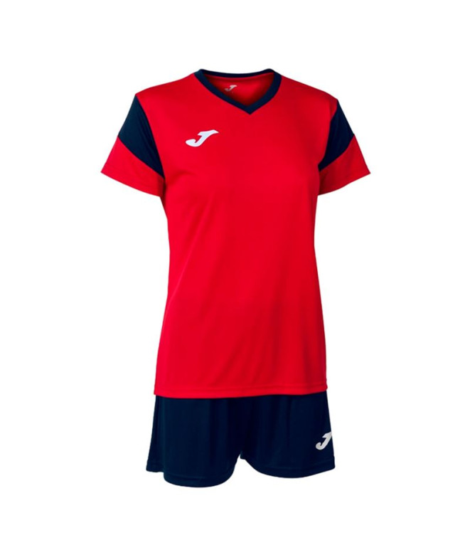 Conjunto Futebol Joma Mulher de Phoenix Navy Red