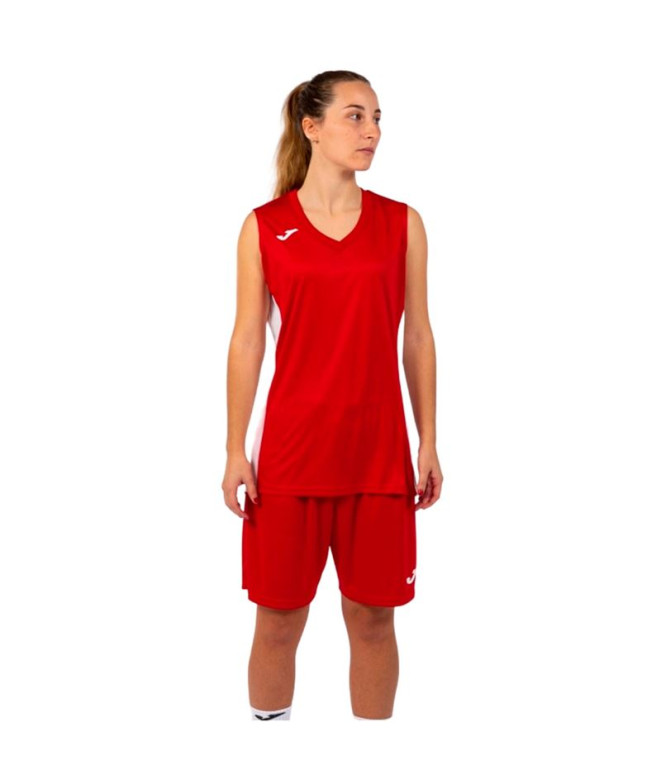 Conjunto de Baloncesto Joma Atlanta Mujer Rojo Blanco