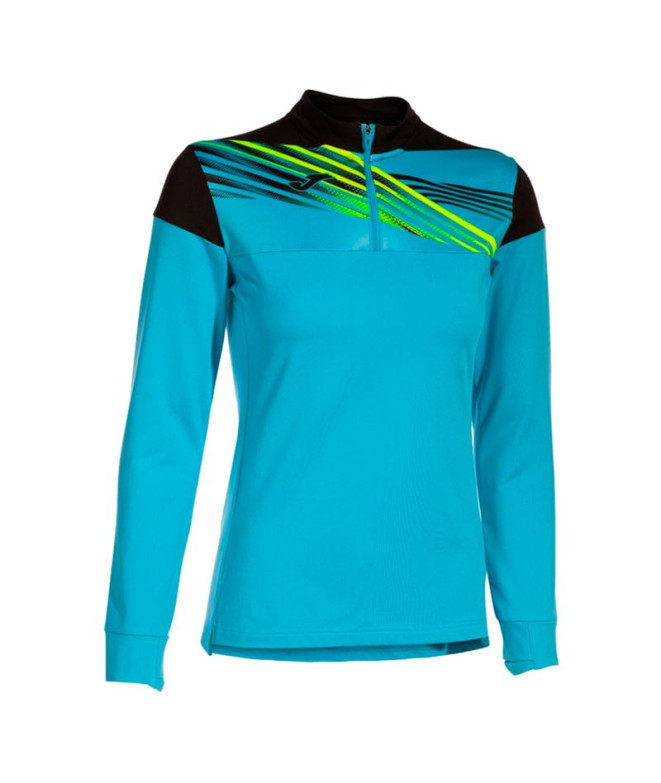 Moletom Futebol Joma por Elite X Turquoise Fluorine Black Menina