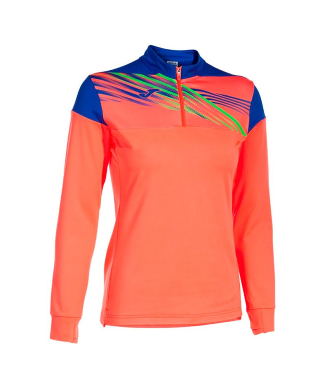 Moletom Futebol Joma por Elite X Coral Fluor Royal Coral Royal Menina