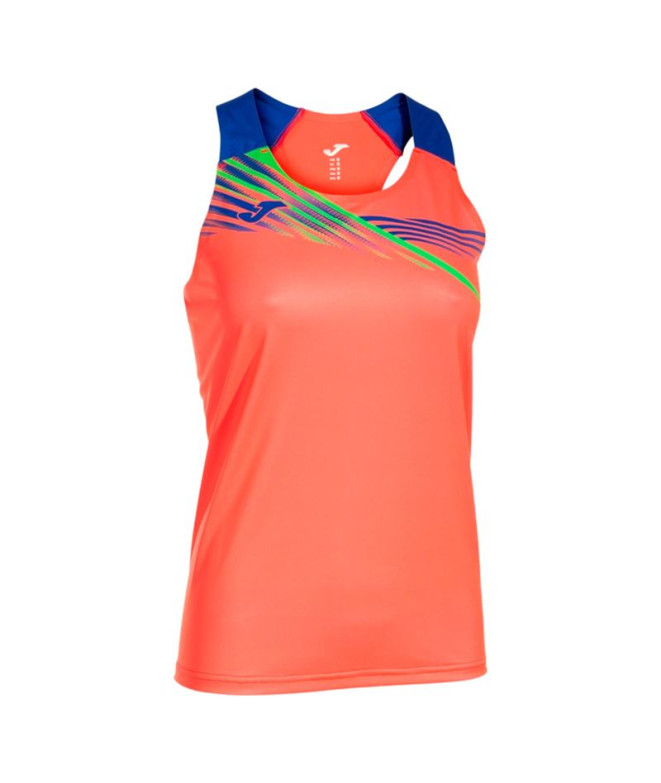 Camiseta Running Joma por Elite X Coral Fluor Royal Elite X Braces Royal Coral Menina