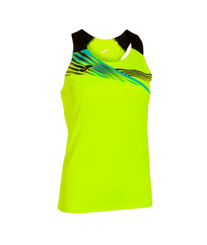 Camiseta de Running Joma Tirantes Elite X Amarillo Fluor Negro Niña