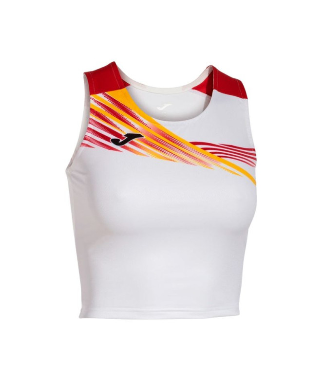 Top de Running Joma Elite X Blanco Rojo Niña