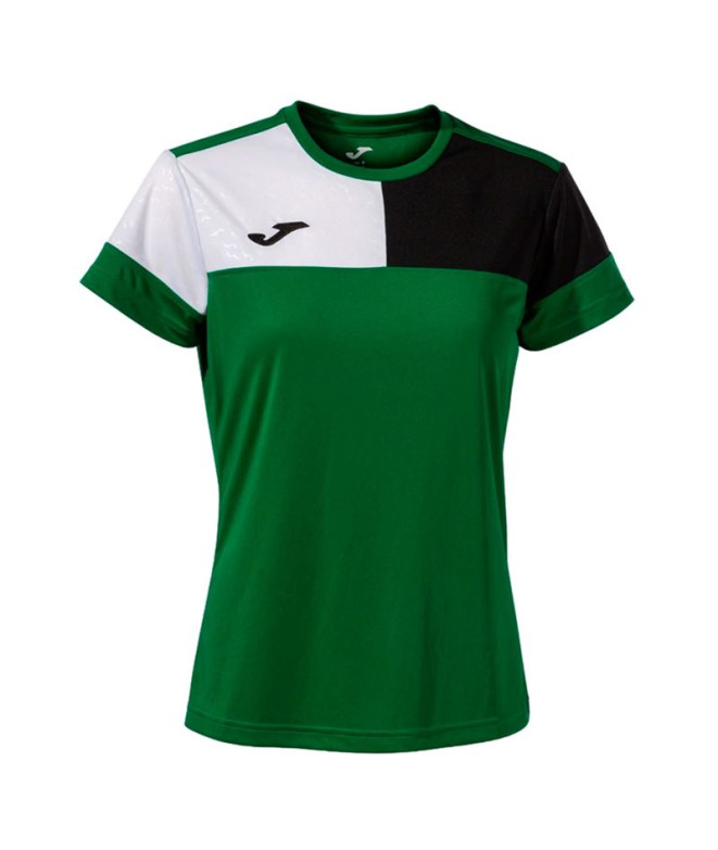 Camiseta Futebol Joma de Manga curta Crew V Verde Preto Branco Menina