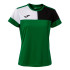 Camiseta Futebol Joma de Manga curta Crew V Verde Preto Branco Menina