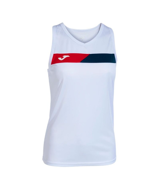 Camiseta Pádel Joma Court de Sem mangas Branco Marinho Vermelho Menina