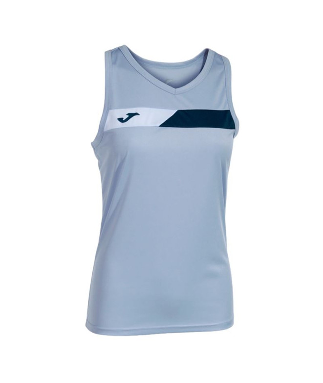 Camiseta Pádel Joma Court by Celeste sem mangas Navy White Menina