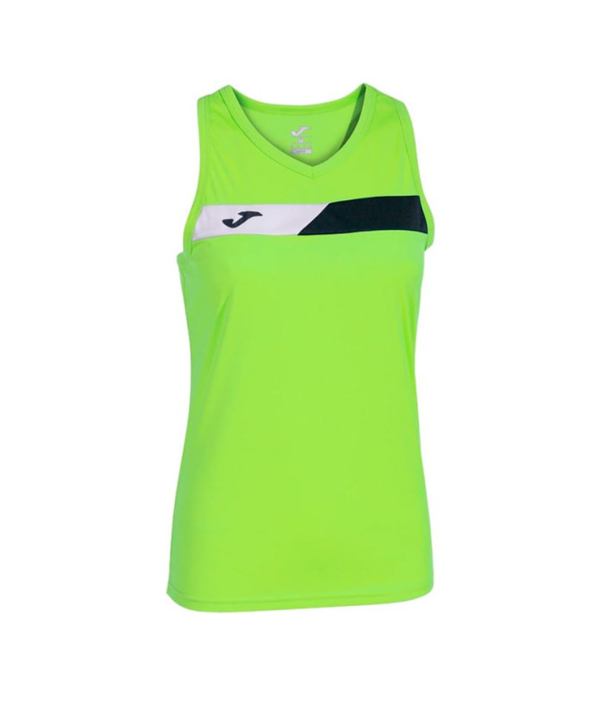 Camiseta Pádel Joma Court de Sem mangas Lime Preto Branco Menina