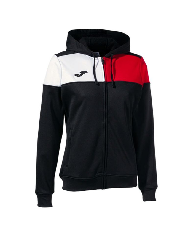 Chaqueta de Fútbol Joma Con Capucha Crew V Negro Rojo Blanco Niña