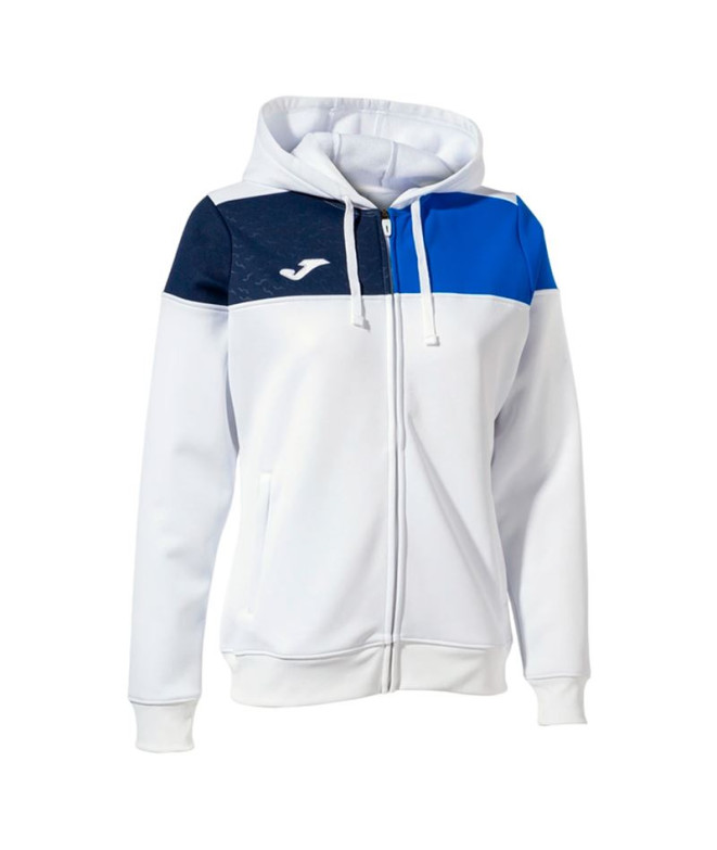 Casaco Futebol Joma de Crew com capuz V Branco Royal Navy Menina