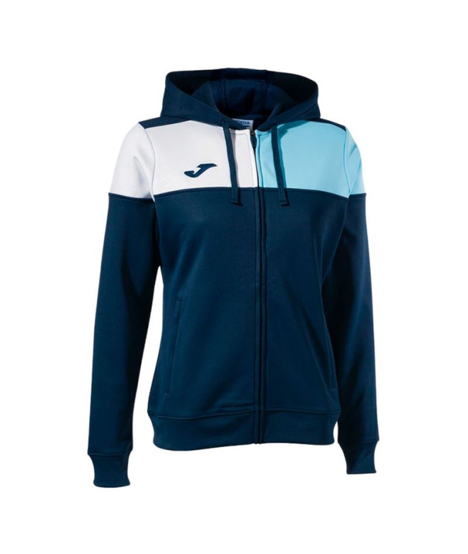 Chaqueta de Fútbol Joma Con Capucha Crew V Marino Celeste Blanco Niña