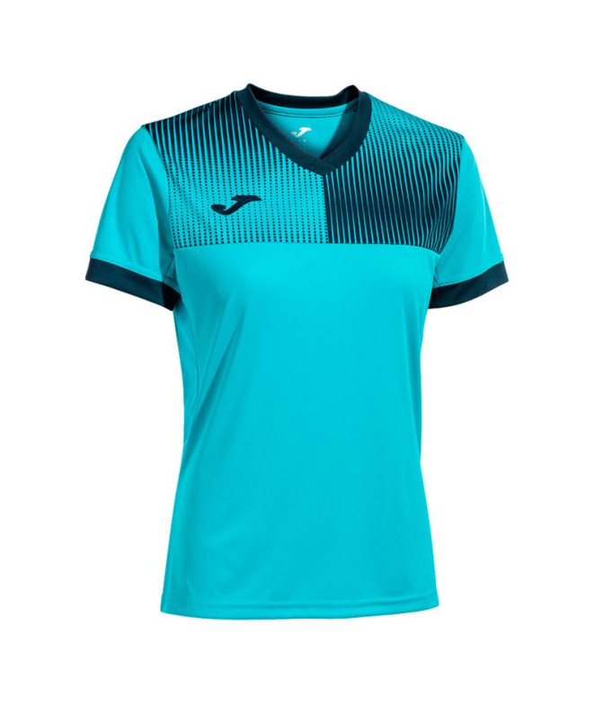 T-shirt Football Joma by Short Sleeve Eco Supernova Turquoise Fluorine Marinoniña