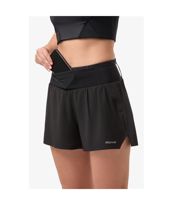 Pantalón de Trail Nnormal Race Shorts Mujer Negro