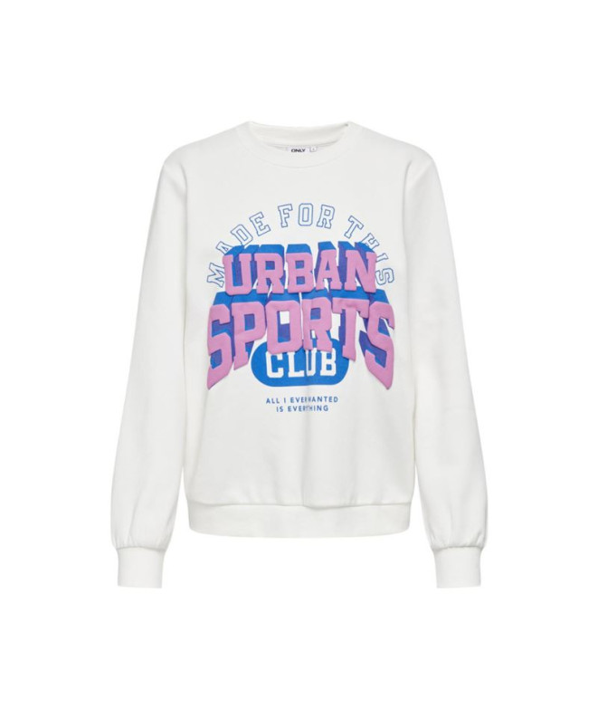 Moletom Only Onlkimmie L/S O-Neck Cloud Dancer Mulher