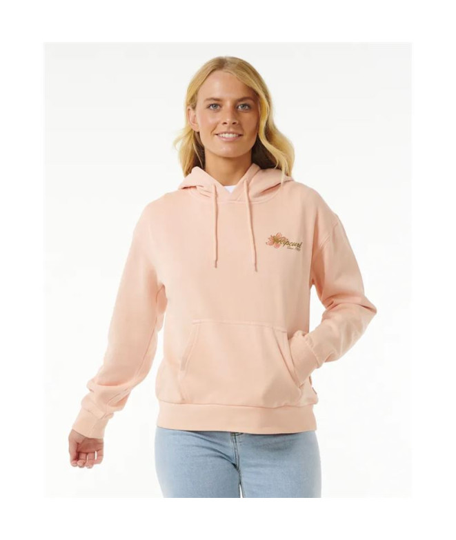 Moletom Rip Curl Mulher Capuz descontraído Wild Bloom cor-de-rosa