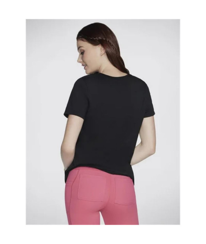 Camiseta Fitness Skechers Mulher de Shine Black