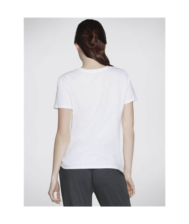 Camiseta Skechers Mulher Branco brilhante