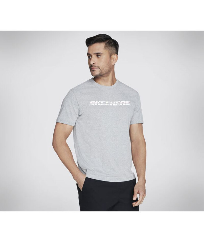 Camiseta Skechers Skechers Homem Riscado Cinzento