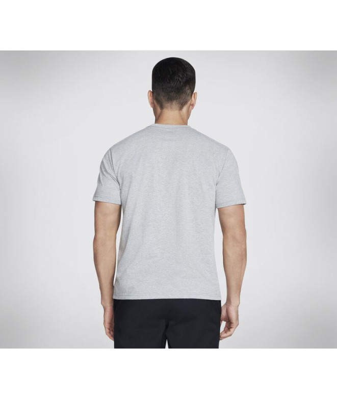 Camiseta Skechers Skechers Homem Riscado Cinzento