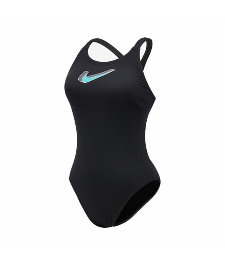 Bañador de Natación Nike Hydrastrong 3D Swoosh Mujer Negro