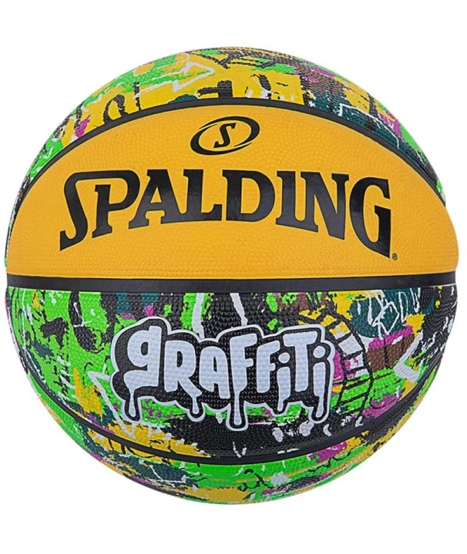 Balón de Baloncesto Spalding Green/Amarillo Graffiti Sz7 Rubber Hombre