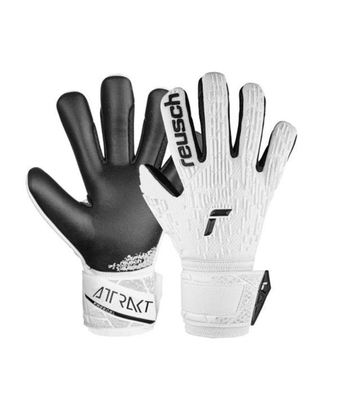 Gants de PorteroFootball de Reush Attrakt Freegel Silver Junior Blanc-Noir