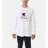 T-shirt Champion Homme T-Shirt manches longues à col crêpé blanc