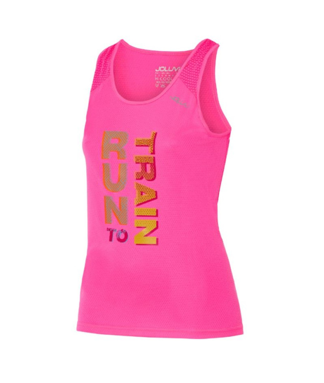 Camiseta de Running Joluvi Run To Train Unisex Rosa Neón