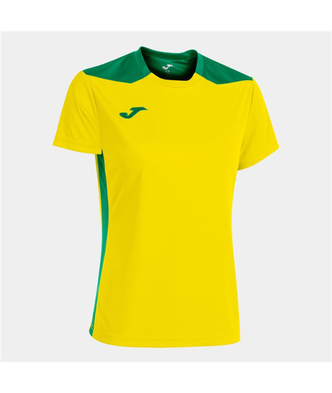 Camiseta Manga Corta Joma Championship VI Mujer Amarillo Verde