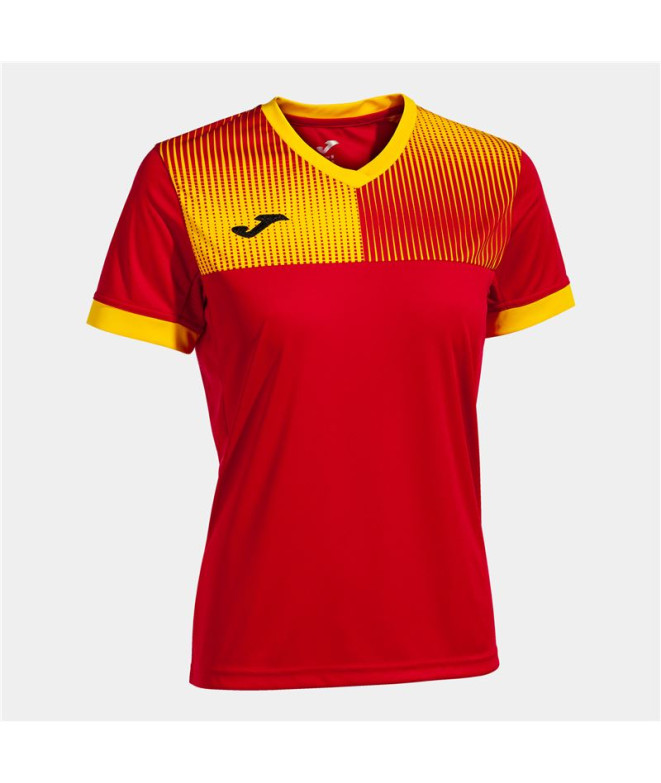Camiseta Manga Corta Joma Eco Super Nova Mujer/Niña Rojo Amarillo