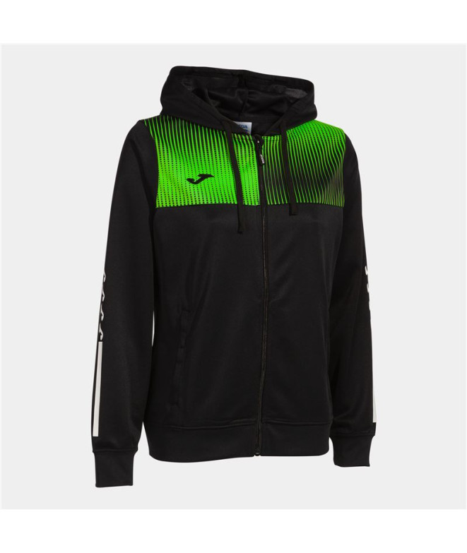 Chaqueta Con Capucha Joma Eco Super Nova Mujer/Niña Negro Verde Flúor