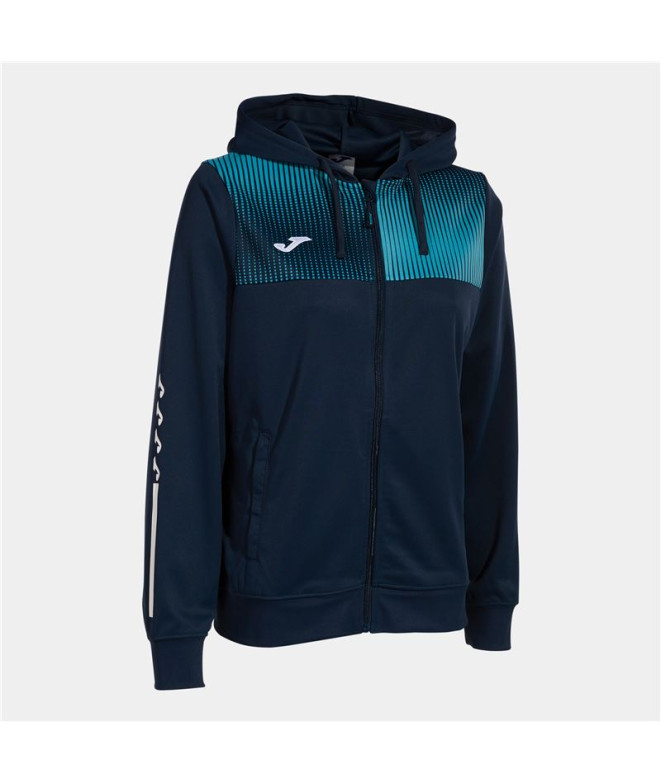 Veste Joma FemmeFille Capuche Eco Super Nova / Bleu marine Turquoise fluo