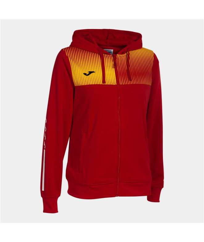 Chaqueta Con Capucha Joma Eco Super Nova Mujer/Niña Rojo Amarillo