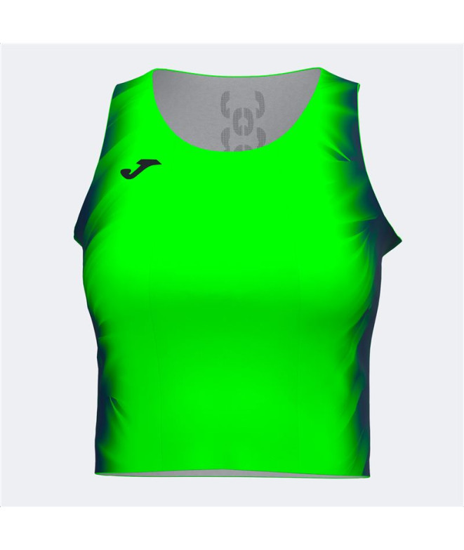 Top de Running Joma Elite XI Mujer Verde Fluor Marino